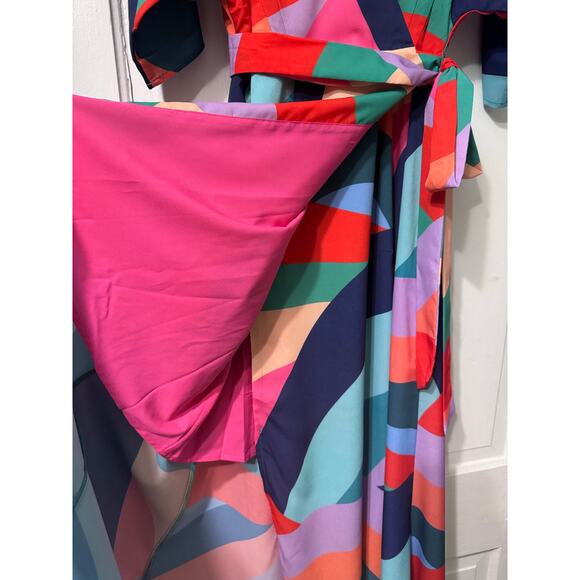NWT Hutch Gemma Colorful Abstract Wrap Maxi Dress Size S - Picture 7 of 15